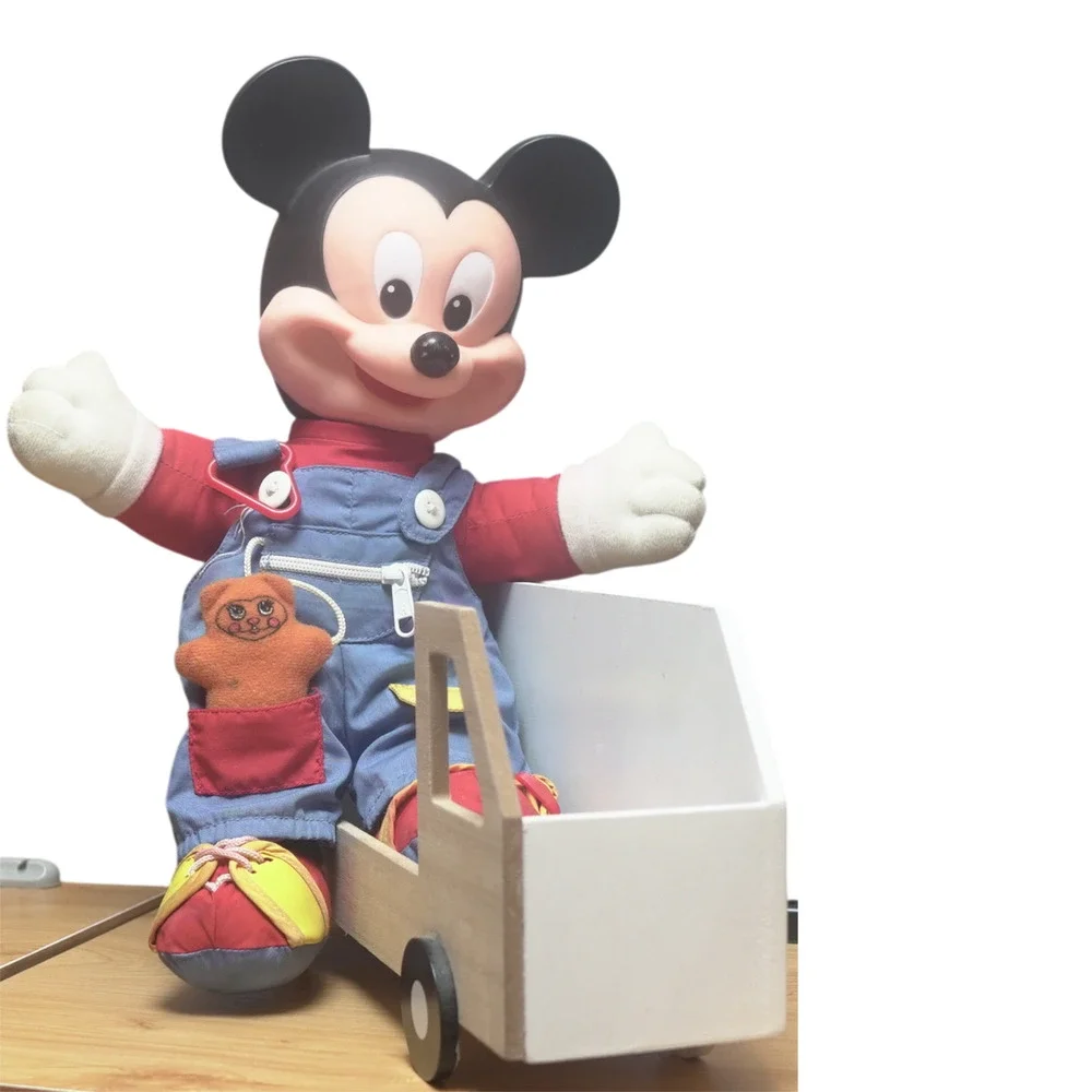 Vintage Mickey Mouse Learning Toy Dress Doll Tie Buckle Zip Button Disney Plush - Picture 5 of 16